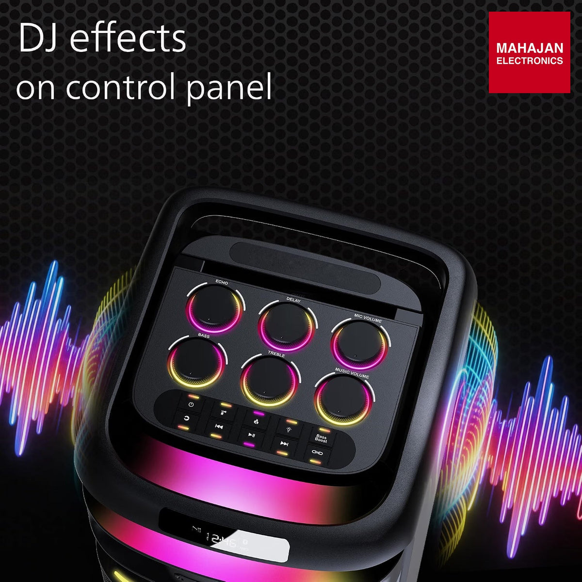 Philips TAX5004 500 W Bluetooth Party Speaker with 2 Wireless Mics, RGB Lights, LED Display, USB & AUX (Black) – Mahajan Electronics Online.