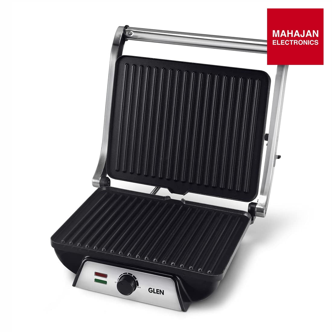 Glen SA3031 2000W Contact Grill – 180° Opening, Non-Stick Grill Plates & Oil Collector Tray – Mahajan Electronics Online.
