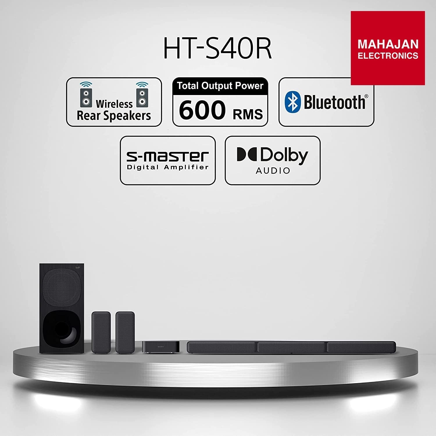 Sony HT-S40R Real 5.1ch Dolby Audio Soundbar for TV with Subwoofer & Wireless Rear Speakers, 5.1ch Home – Mahajan Electronics Online.