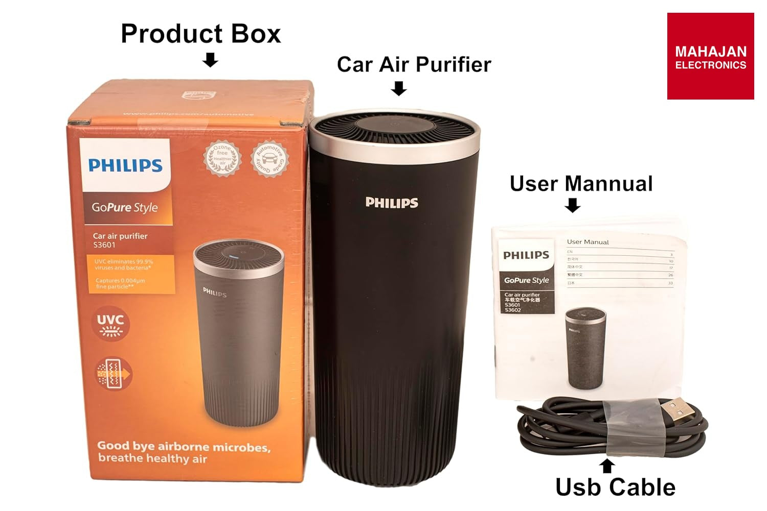 Philips GoPure Style S3601 Car Air Purifier – Mahajan Electronics