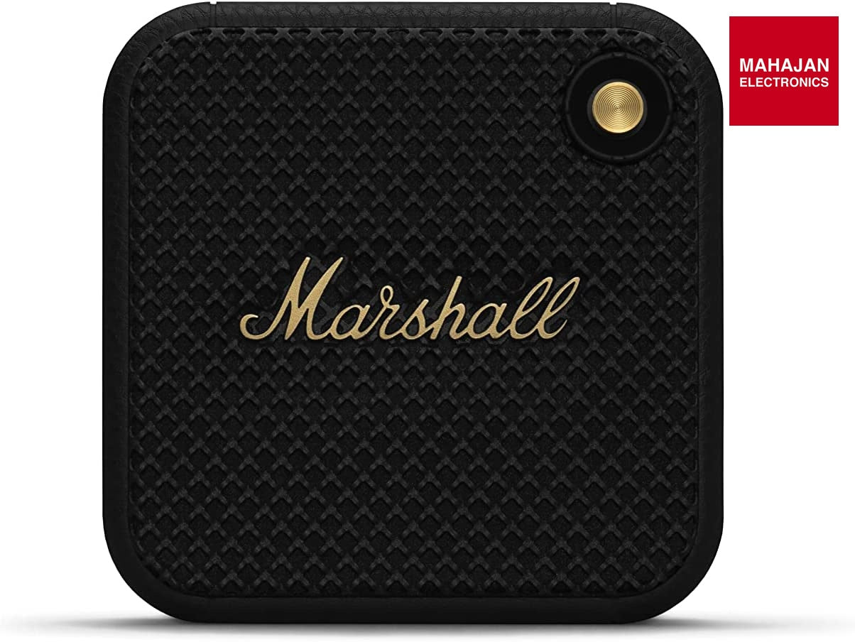 Marshall Willen Portable Bluetooth Speaker Black & Brass - Mahajan Electronics Online