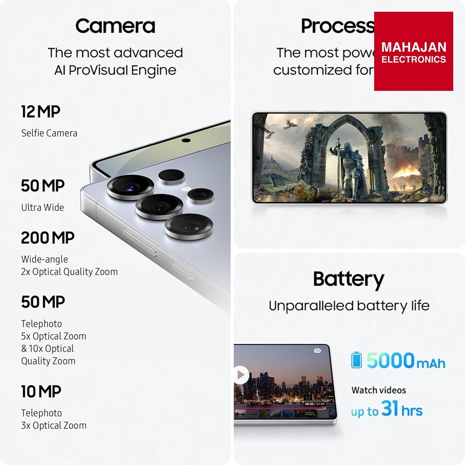 Samsung Galaxy S25 Ultra Titanium Grey secondary image with Mahajan Electronics logo