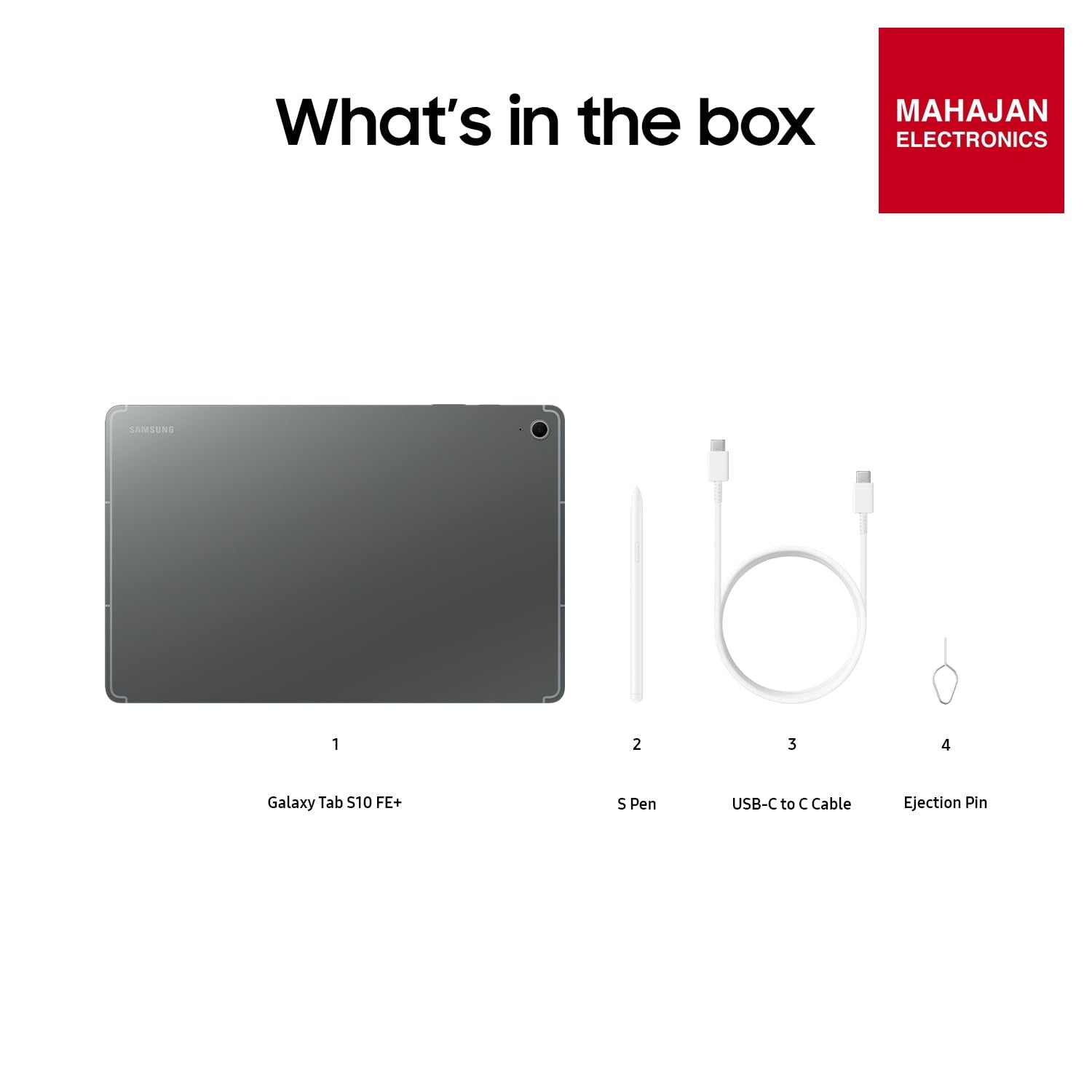 Samsung Galaxy Tab S10 FE Plus secondary image with Mahajan Electronics logo