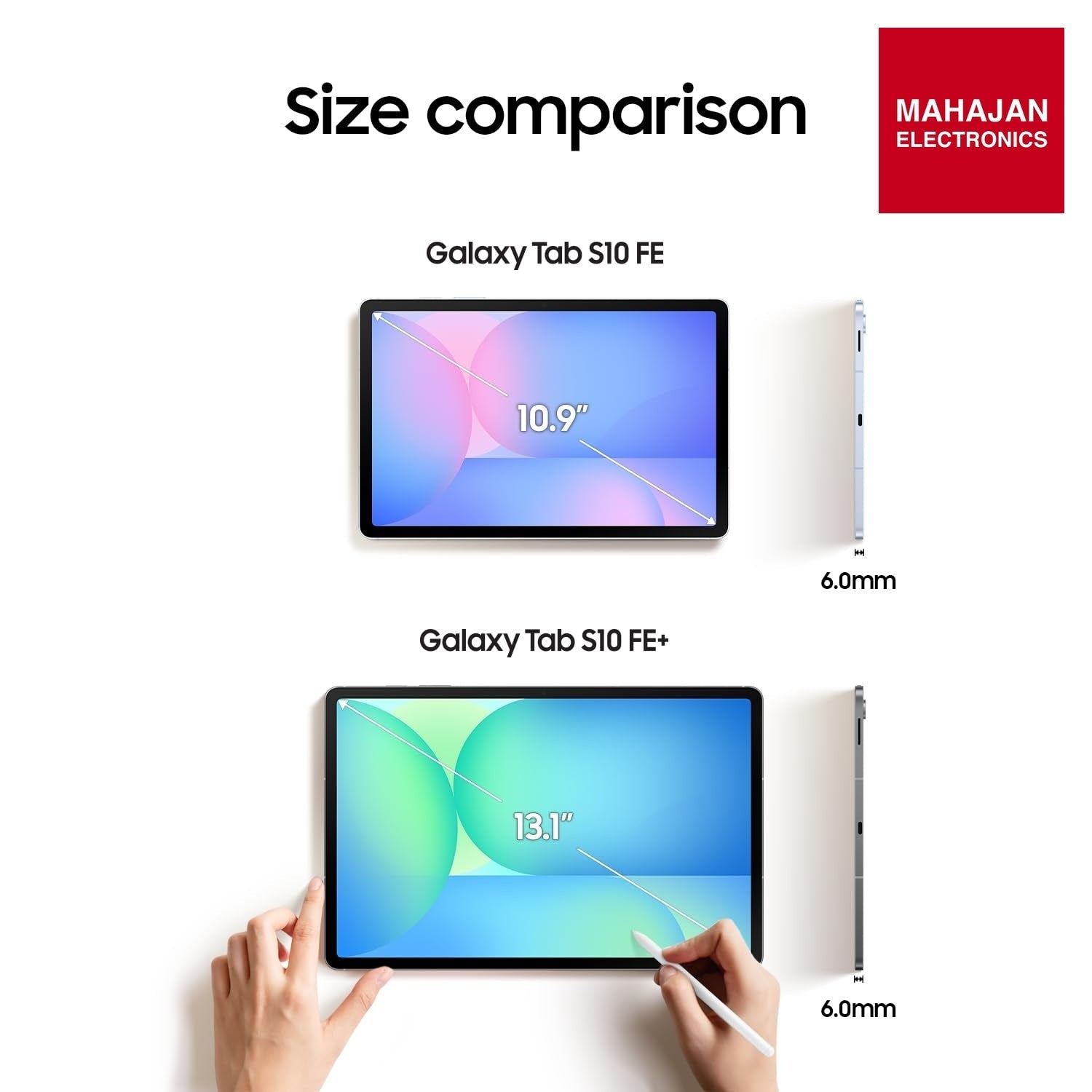 Samsung Galaxy Tab S10 FE Plus secondary image with Mahajan Electronics logo