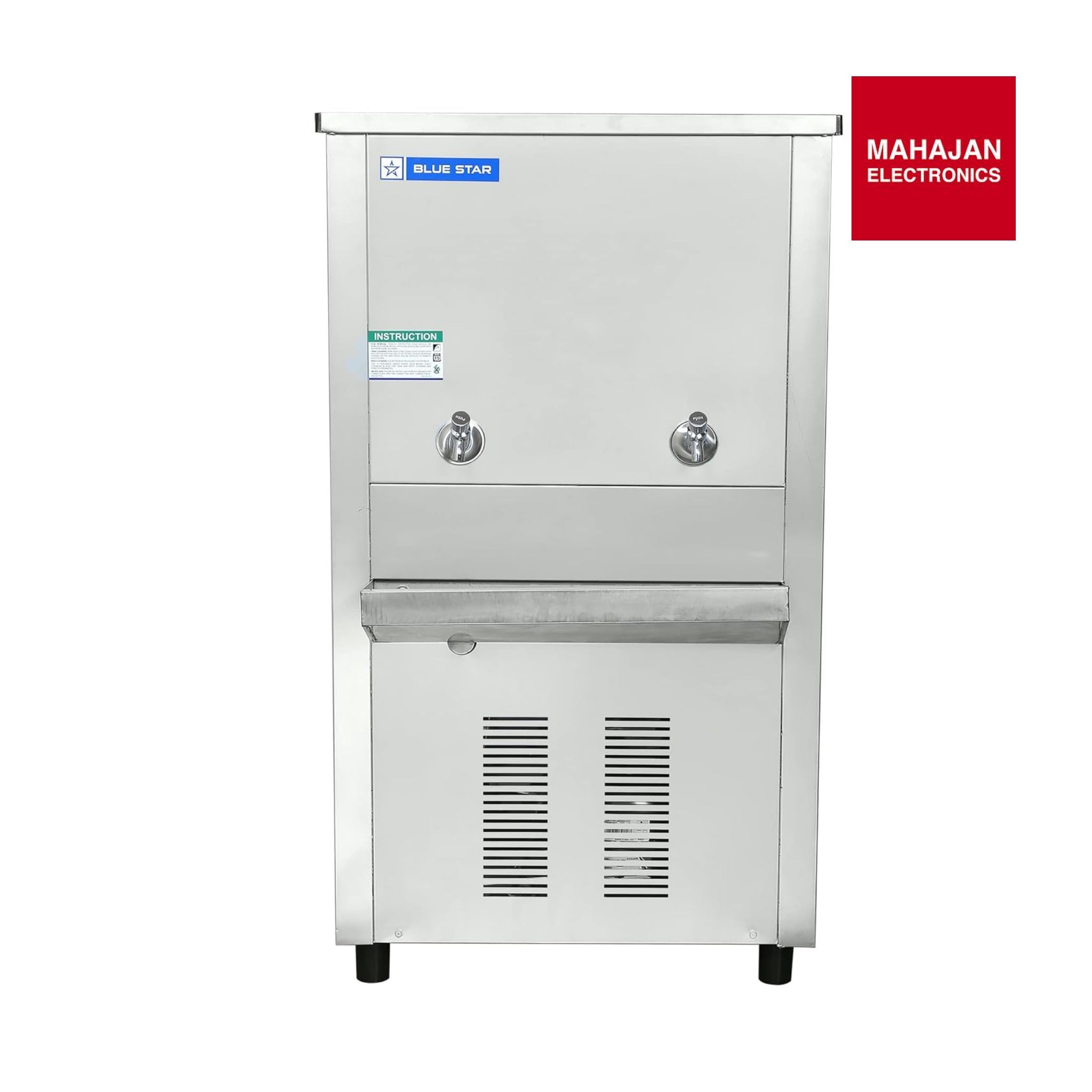 Blue Star Water Cooler SWC6080SS 80L Storage, 60L/hr Cooling, Double Tap, Fully Stainless Steel Body Bluestar