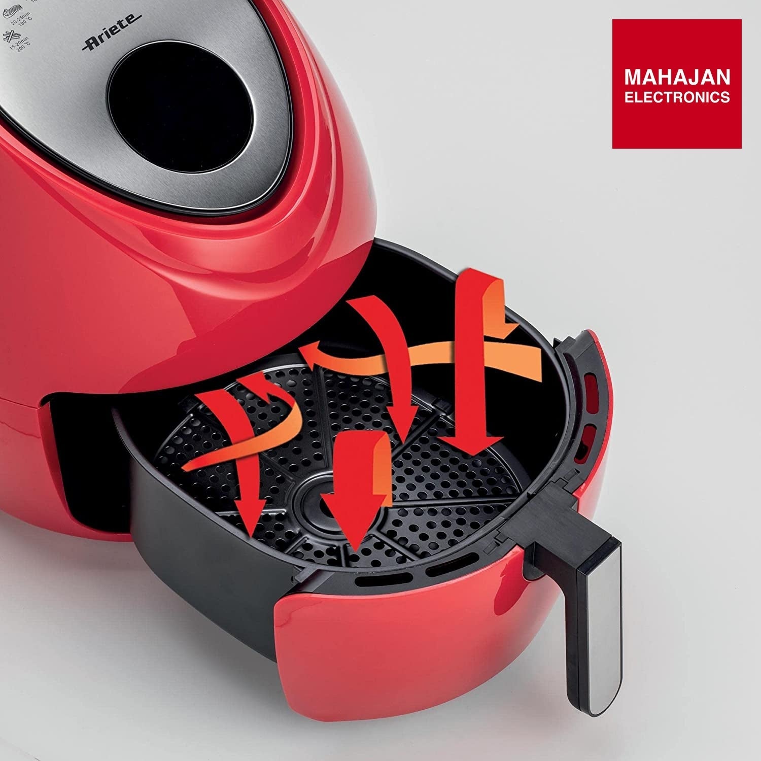 Ariete 4618, Airy Fryer XXL, Air Fryer, 5.5 Liters, Fries Without Oil 2.5 kg of Chips, 1800 Watt, Red ā Mahajan Electronics Online.
