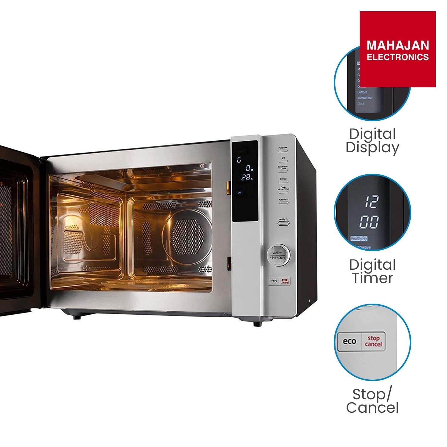 Voltas Beko MC28BD 28L Convection Microwave Oven (Black, Auto Cook, Active Defrost, 5 Power Levels, Digital Display) Voltas Beko