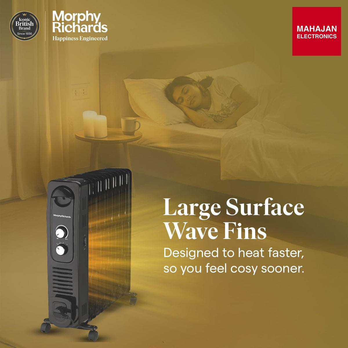 Morphy Richards 13F Heat Wave 290032 2900 W 13 Fin Oil Filled Room Heater with PTC Fan & Overheat Protection (White) – Mahajan Electronics Online.