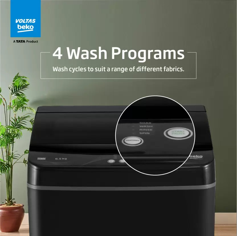 Voltas Beko WTL6504UEA/BPB 6.5 kg Fully Automatic Top Load Washing Machine Black Mahajan Electronics Online