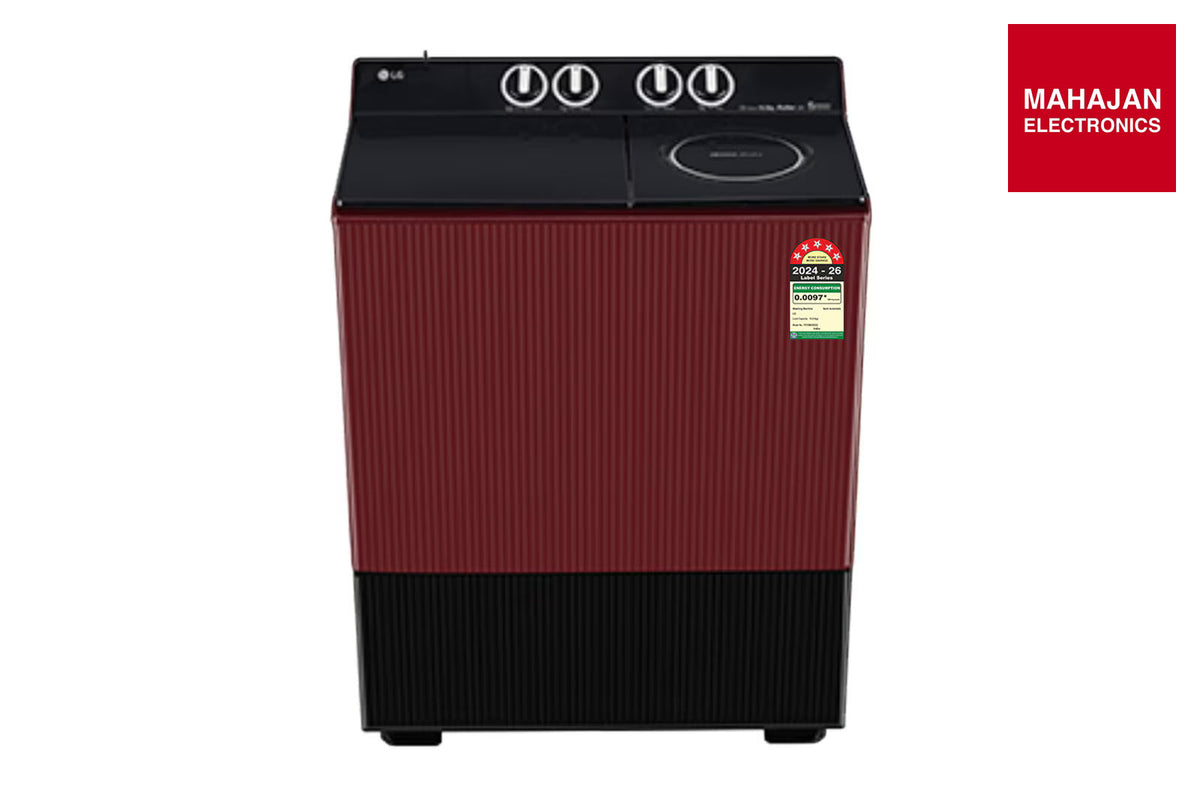 LG PX100B3SD2Z 10 KG Semi-Automatic Washing Machine, Roller Jet Pulsator+, Wind Jet Dry+ Technology, Dual Spin Shower, Burgundy, 5 Star – Mahajan Electronics Online.