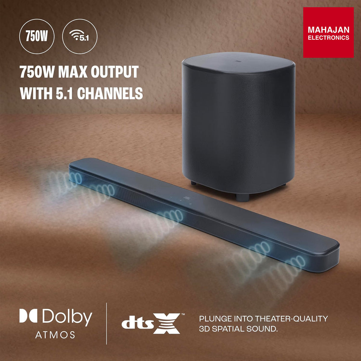 JBL Bar 500 MK2, Dolby Atmos® Soundbar with Wireless Subwoofer, 5.1 Channel, 3D Surround, Multibeam™, HDMI – Mahajan Electronics Online.