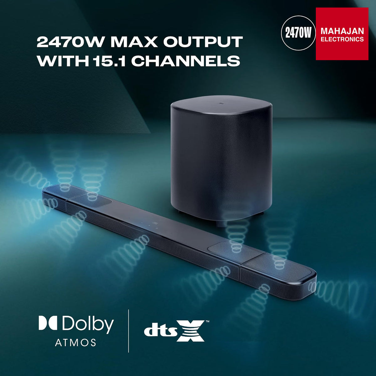 JBL Bar 1000 MK2, 11.1 (7.1.4) Channel Truly Wireless Soundbar with True Dolby Atmos®, DTS:X, & MultiBeam™ – Mahajan Electronics Online.