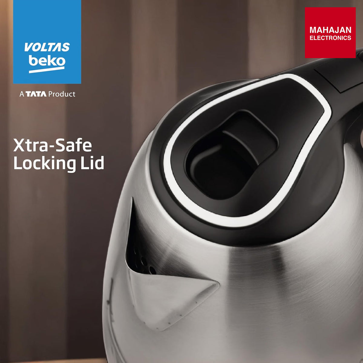 Voltas Beko K135X15H-SL 1.5 L Electric Kettle | 1350W Fast Boil | Stainless Steel | Auto Cut-Off & โ Mahajan Electronics Online.