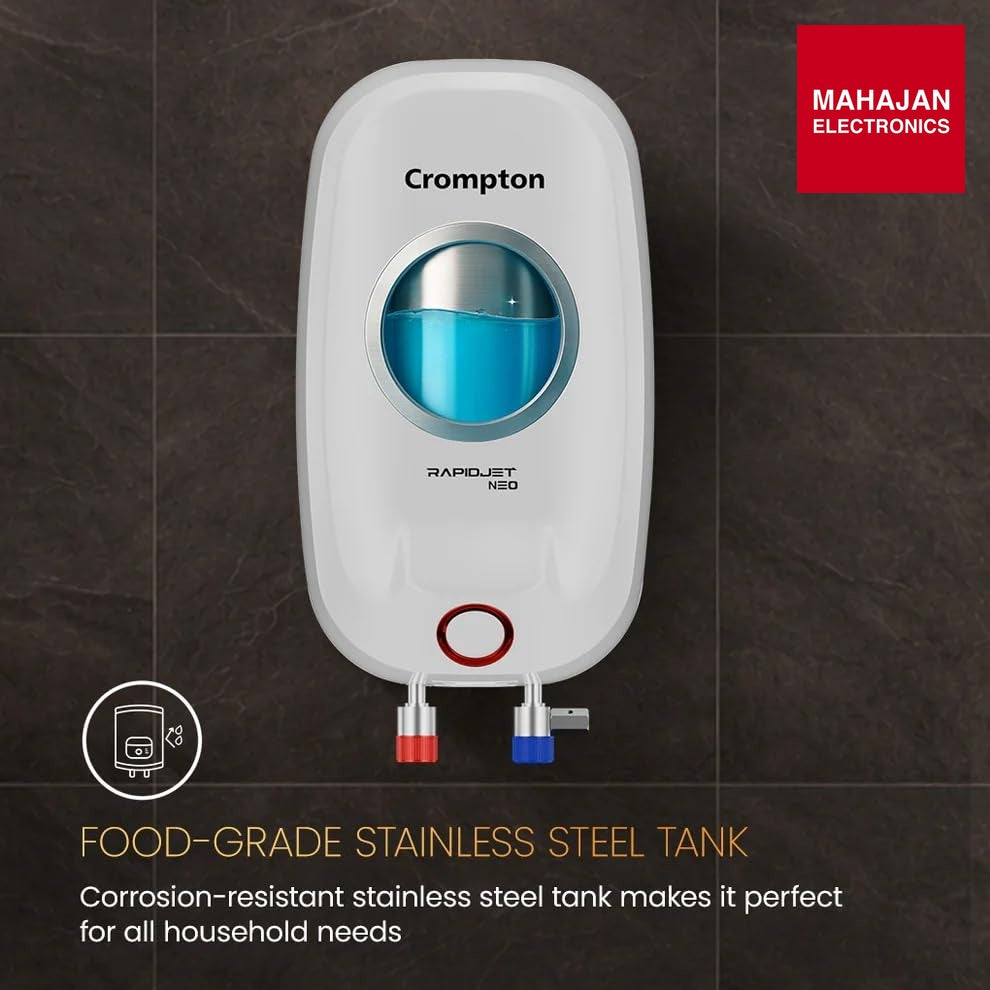 Crompton Rapid Jet Neo 3-L Instant Water Heater with Anti-Scale Technology (White) – Mahajan Electronics Online