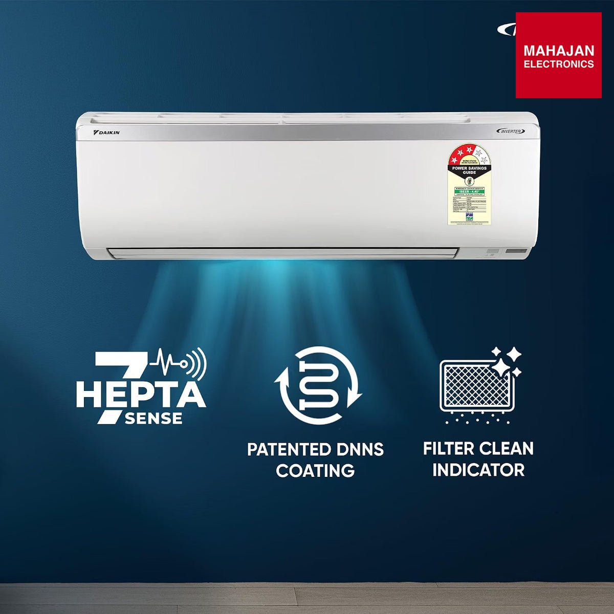 Daikin GTKL50XV16 1.5 Ton 3 Star Inverter Split AC | Copper Condenser | PM2.5 Filter | Dew Clean Technology – Mahajan Electronics Online.