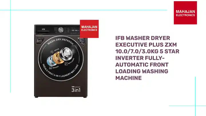 IFB Washer Dryer Executive Plus ZXM 10.0/7.0/3.0kg 5 Star Inverter Fully-Automatic Front Loading Washing Machine by@Outfy