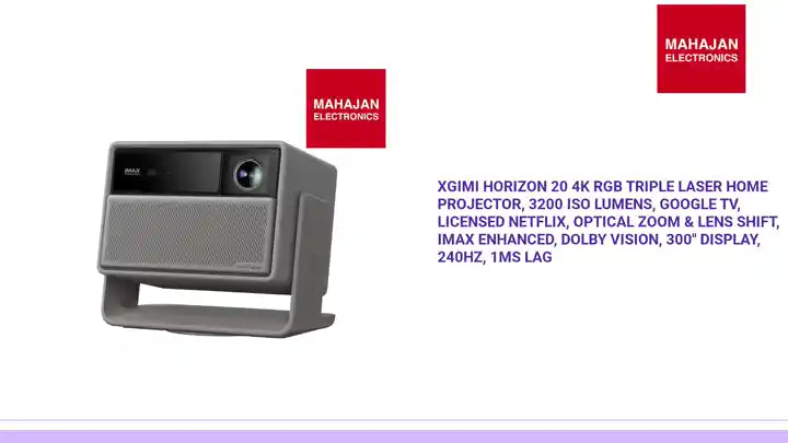 XGIMI Horizon 20 4K RGB Triple Laser Home Projector, 3200 ISO Lumens, Google TV, Licensed Netflix, Optical Zoom & Lens Shift, IMAX Enhanced, Dolby Vision, 300" Display, 240Hz, 1ms Lag by@Outfy