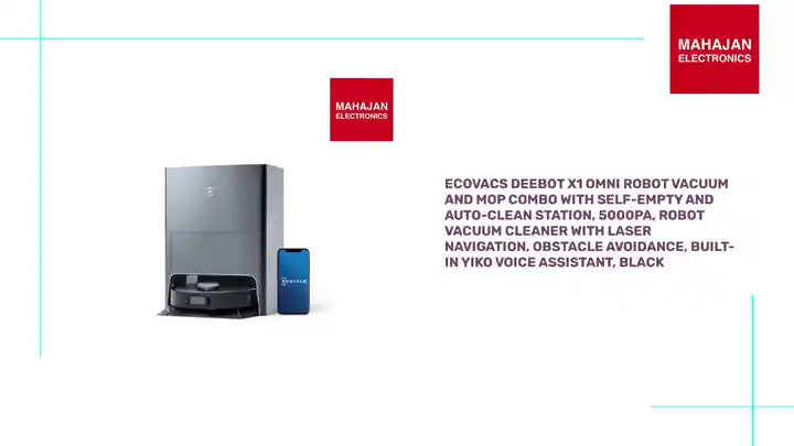 ECOVACS DEEBOT X1 Omni Robot Vacuum and Mop Combo with Self-Empty and Auto-Clean Station, 5000Pa, Robot Vacuum Cleaner with Laser Navigation, Obstacle Avoidance, Built-in YIKO Voice Assistant, Black by@Outfy