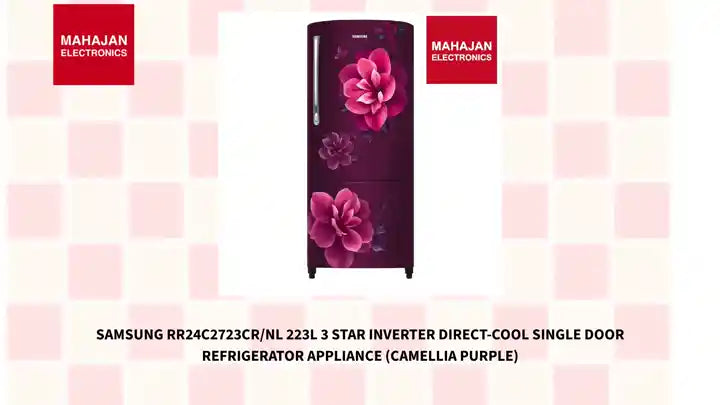 Samsung RR24C2723CR/NL 223L 3 Star Inverter Direct-Cool Single Door Refrigerator Appliance (Camellia Purple) by@Outfy
