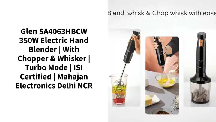 Glen SA4063HBCW 350W Electric Hand Blender | With Chopper & Whisker | Turbo Mode | ISI Certified | Mahajan Electronics Delhi NCR by@Outfy