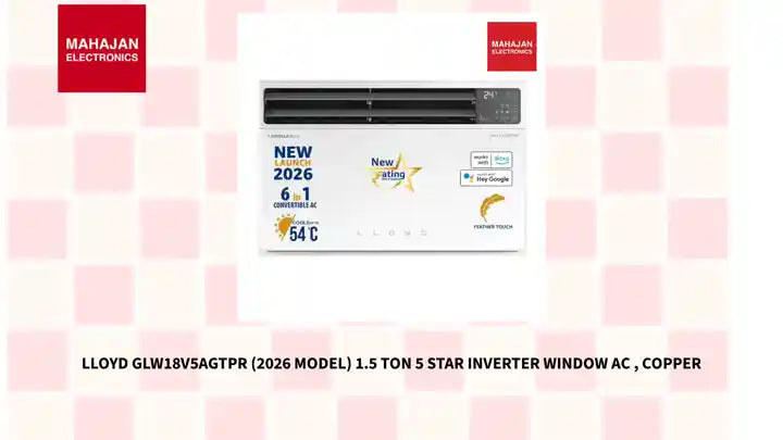 Lloyd GLW18V5AGTPR (2026 MODEL) 1.5 Ton 5 Star Inverter Window AC , Copper by@Outfy