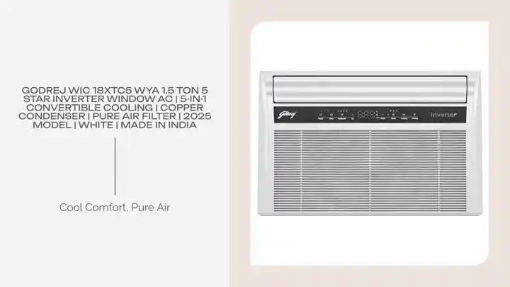 Godrej WIC 18XTC5 WYA 1.5 Ton 5 Star Inverter Window AC | 5-in-1 Convertible Cooling | Copper Condenser | Pure Air Filter | 2025 Model | White | Made in India by@Outfy