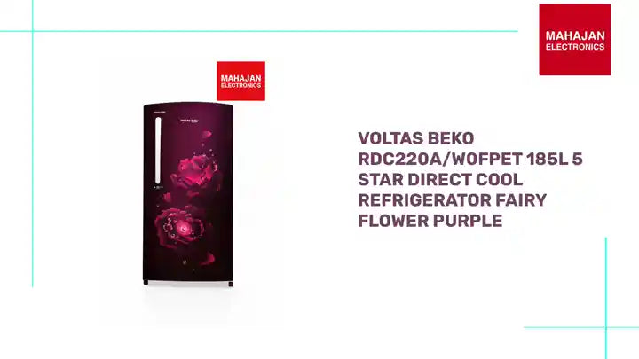 Voltas Beko RDC220A/W0FPET 185L 5 Star Direct Cool Refrigerator FAIRY FLOWER PURPLE by@Outfy