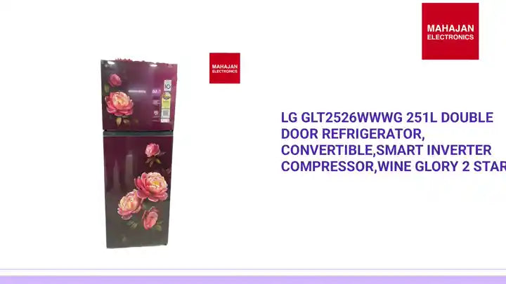 LG GLT2526WWWG 251L Double Door Refrigerator, Convertible,Smart Inverter Compressor,Wine Glory 2 Star by@Outfy