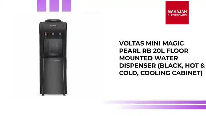 Voltas Mini Magic Pearl RB 20L Floor Mounted Water Dispenser (Black, Hot & Cold, Cooling Cabinet) by@Outfy