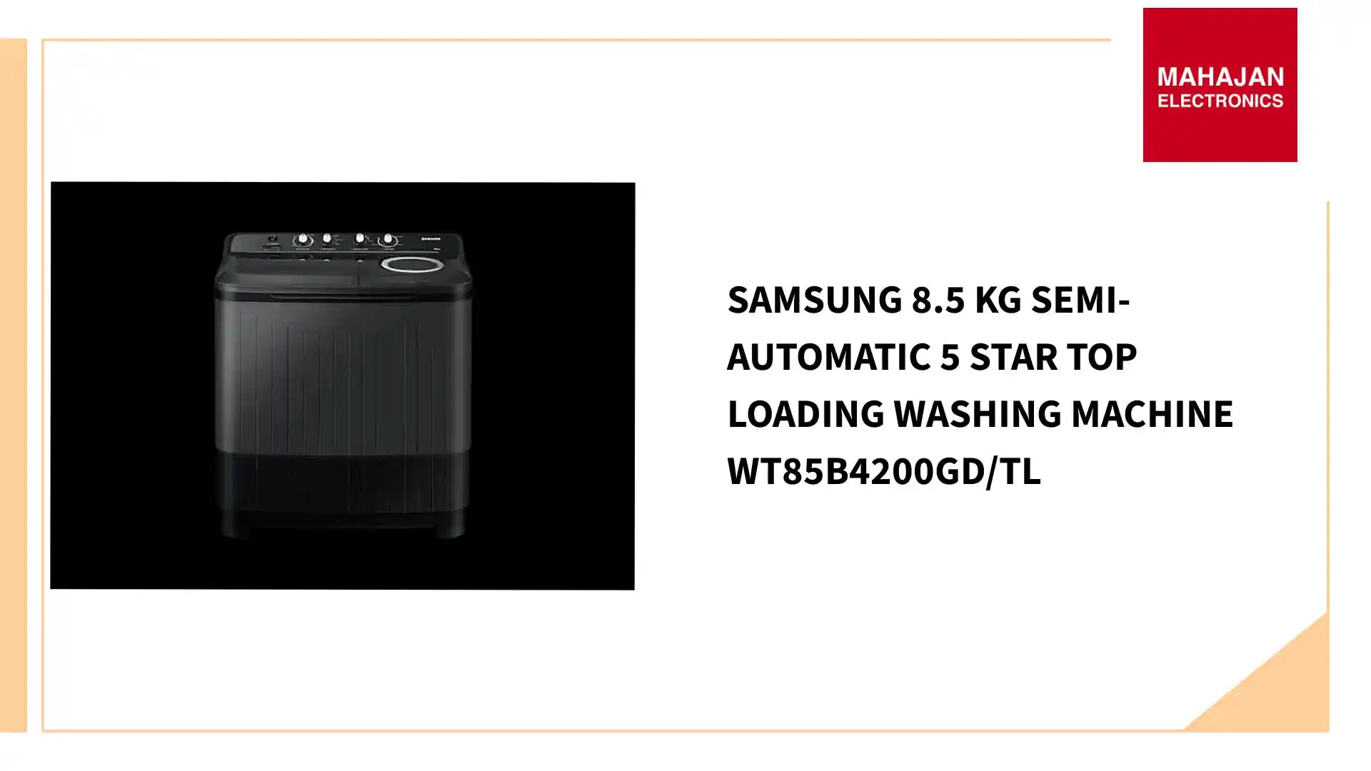 Samsung 8.5 Kg Semi-Automatic 5 Star Top Loading Washing Machine WT85B4200GD/TL by@Outfy