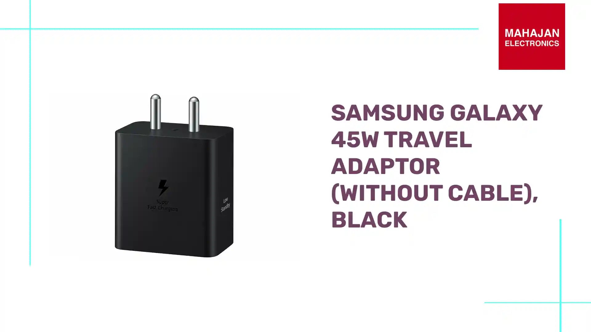 Samsung Galaxy 45W Travel Adaptor (Without Cable), Black by@Outfy