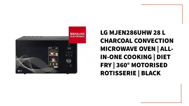 LG MJEN286UHW 28 L Charcoal Convection Microwave Oven | All-in-One Cooking | Diet Fry | 360° Motorised Rotisserie | Black by@Outfy