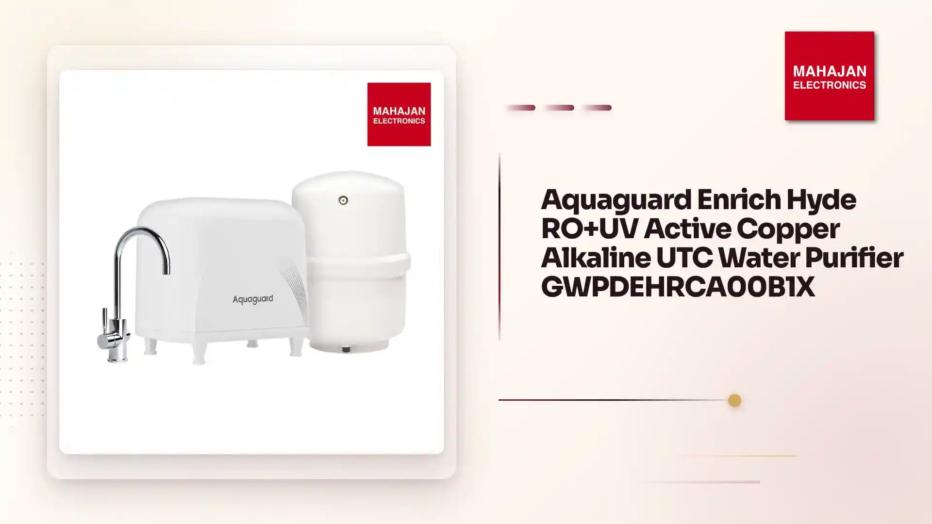 Aquaguard Enrich Hyde RO+UV Active Copper Alkaline UTC Water Purifier GWPDEHRCA00B1X by@Outfy