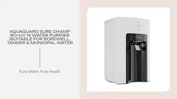 Aquaguard Sure Champ RO+UV 1X Water Purifier |Suitable for Borewell, Tanker & Municipal Water by@Outfy