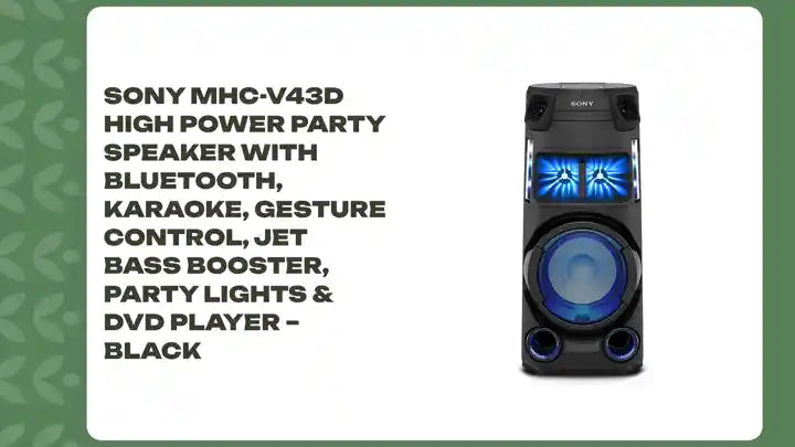 Sony MHC-V43D High Power Party Speaker with Bluetooth, Karaoke, Gesture Control, Jet Bass Booster, Party Lights & DVD Player – Black by@Outfy
