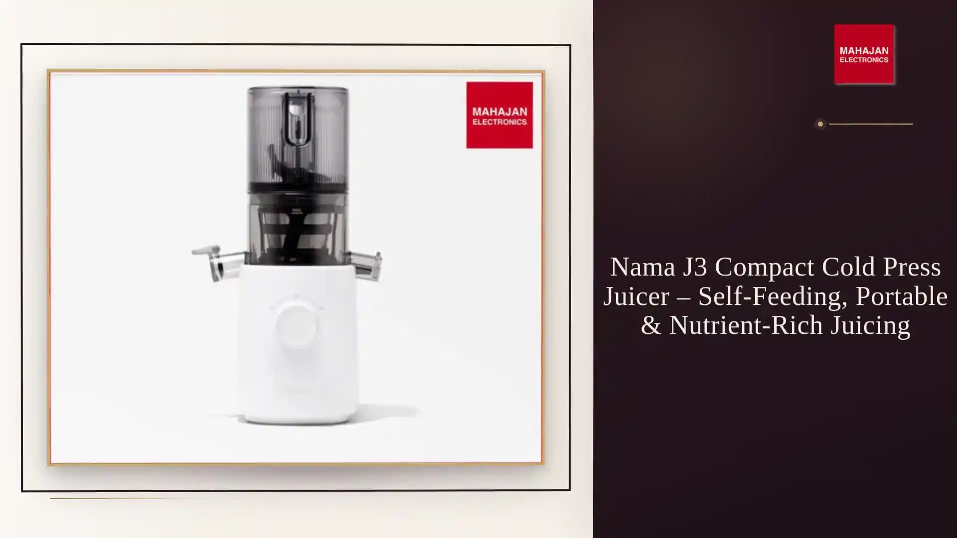 Nama J3 Compact Cold Press Juicer – Self-Feeding, Portable & Nutrient-Rich Juicing by@Outfy