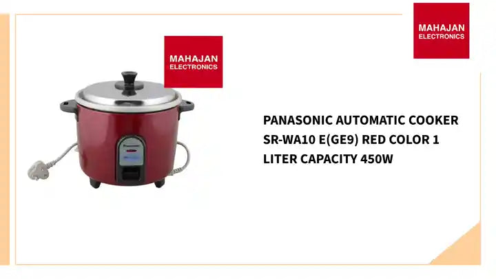 Panasonic Automatic Cooker SR-WA10 E(GE9) Red Color 1 Liter Capacity 450W by@Outfy