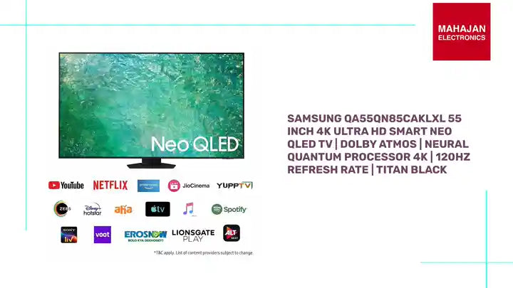 Samsung QA55QN85CAKLXL 55 Inch 4K Ultra HD Smart Neo QLED TV | Dolby Atmos | Neural Quantum Processor 4K | 120Hz Refresh Rate | Titan Black by@Outfy