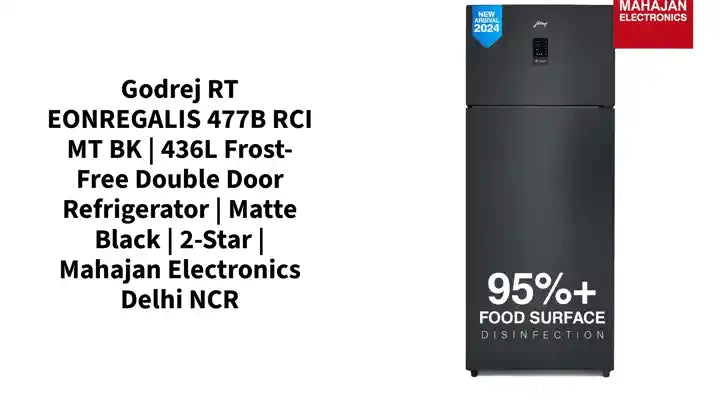 Godrej RT EONREGALIS 477B RCI MT BK | 436L Frost-Free Double Door Refrigerator | Matte Black | 2-Star | Mahajan Electronics Delhi NCR by@Outfy
