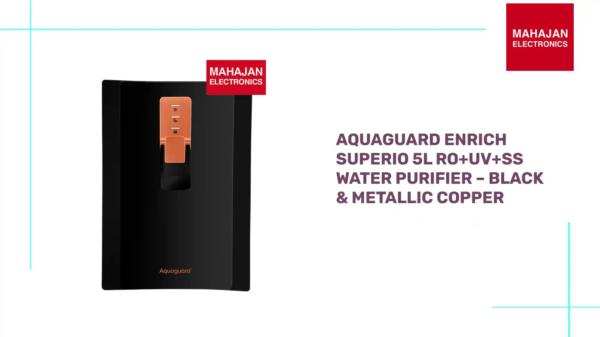 Aquaguard Enrich Superio 5L RO+UV+SS Water Purifier – Black & Metallic Copper by@Outfy