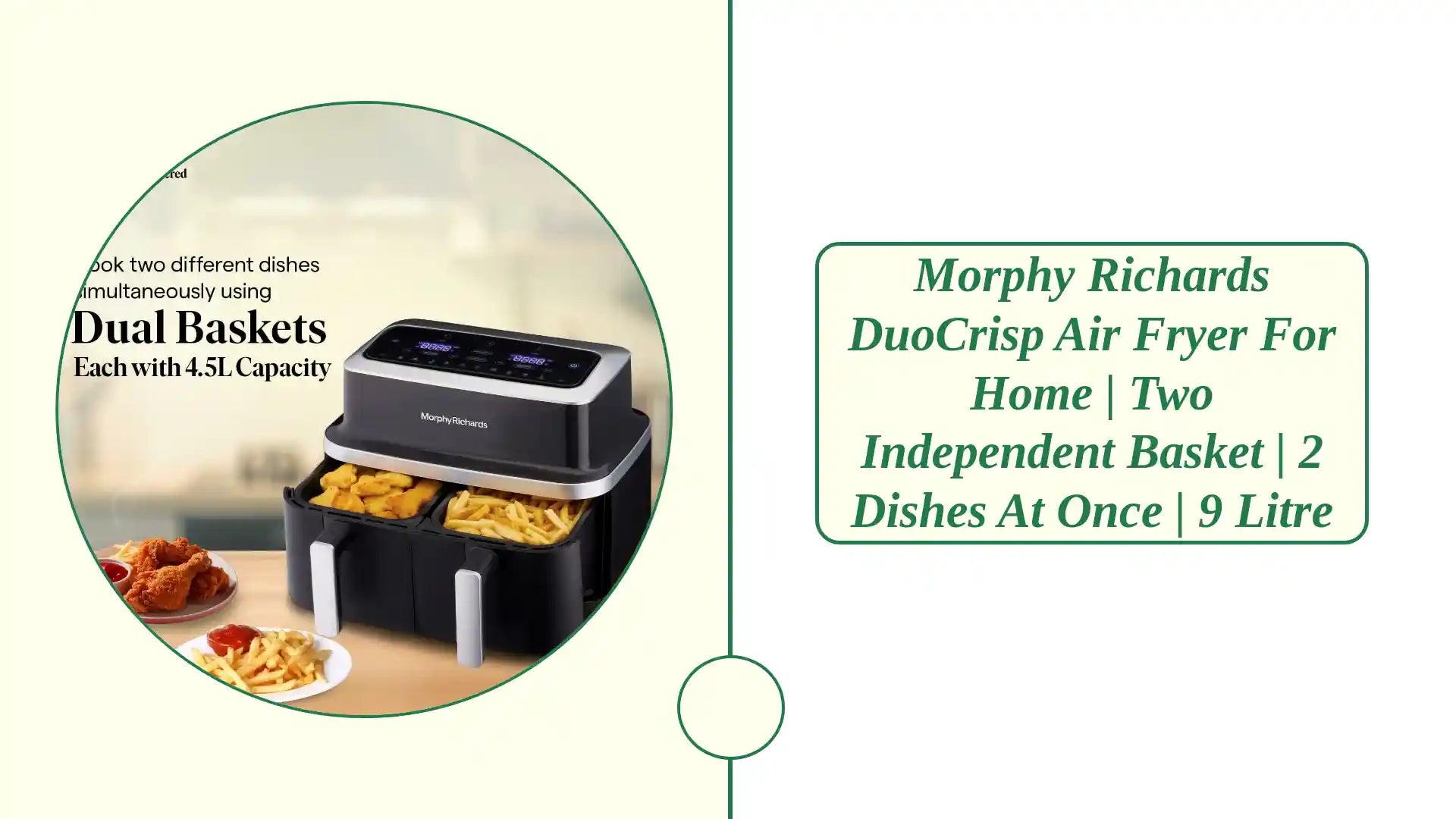 Morphy Richards DuoCrisp Air fryer for home | Two Independent Basket | 2 dishes at once | 9 Litre by@Outfy