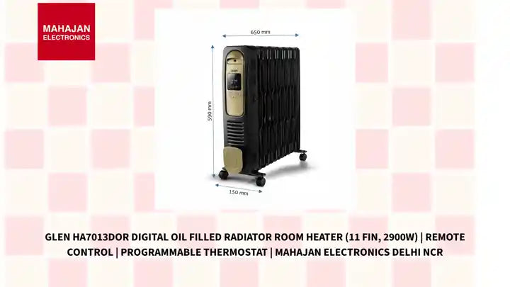 Glen HA7013DOR Digital Oil Filled Radiator Room Heater (11 Fin, 2900W) | Remote Control | Programmable Thermostat | Mahajan Electronics Delhi NCR by@Outfy