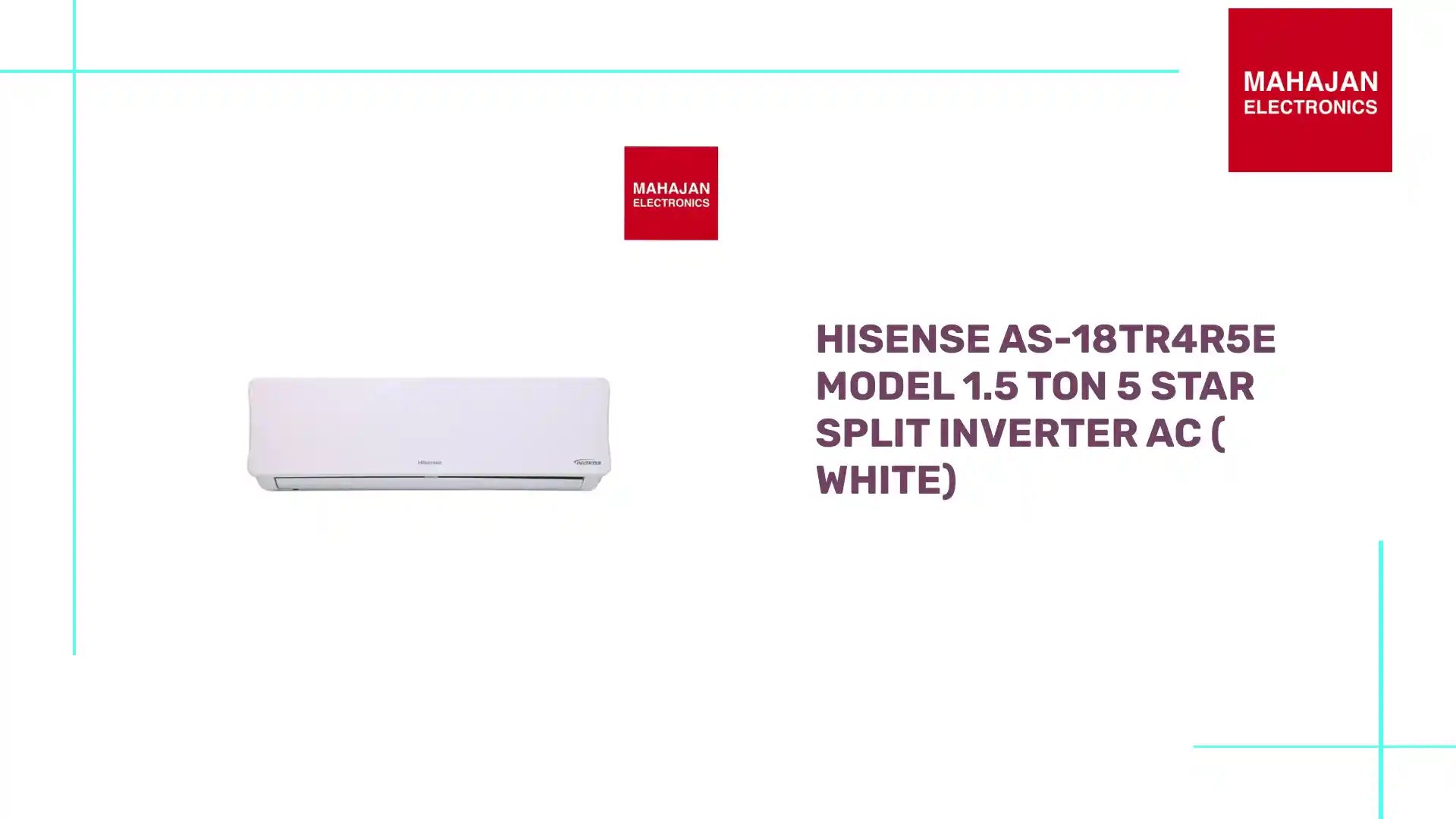 Hisense AS-18TR4R5E Model 1.5 Ton 5 Star Split Inverter AC ( White) by@Outfy