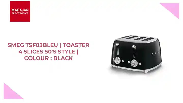 SMEG TSF03BLEU | Toaster 4 slices 50's Style | Colour : black by@Outfy