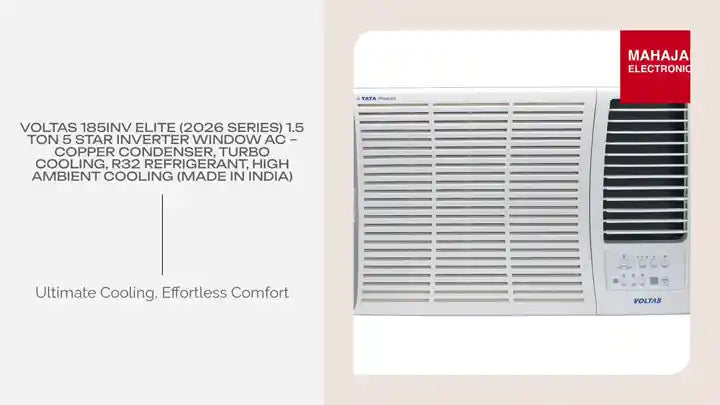 Voltas 185Inv Elite (2026 Series) 1.5 Ton 5 Star Inverter Window AC – Copper Condenser, Turbo Cooling, R32 Refrigerant, High Ambient Cooling (Made in India) by@Outfy