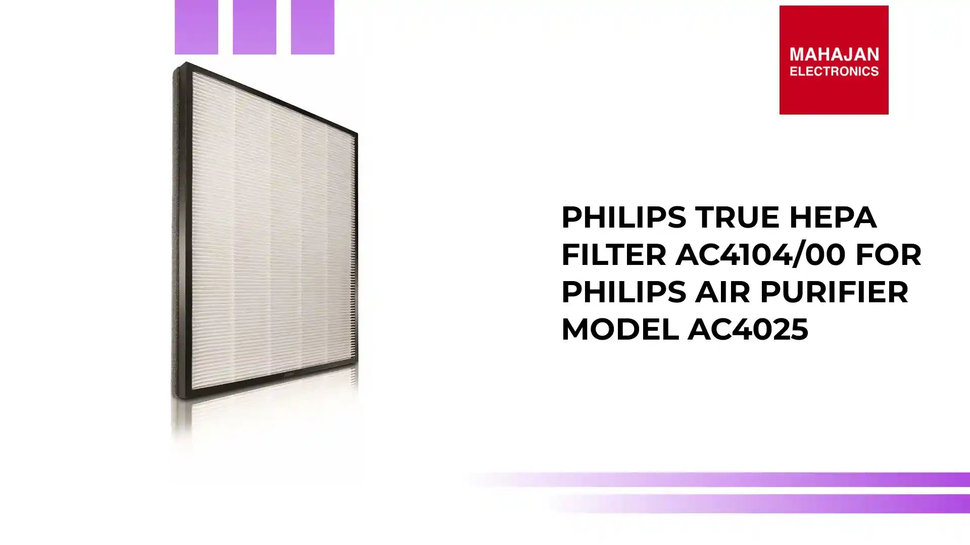 Philips True HEPA Filter AC4104/00 for Philips Air Purifier Model AC4025 by@Outfy