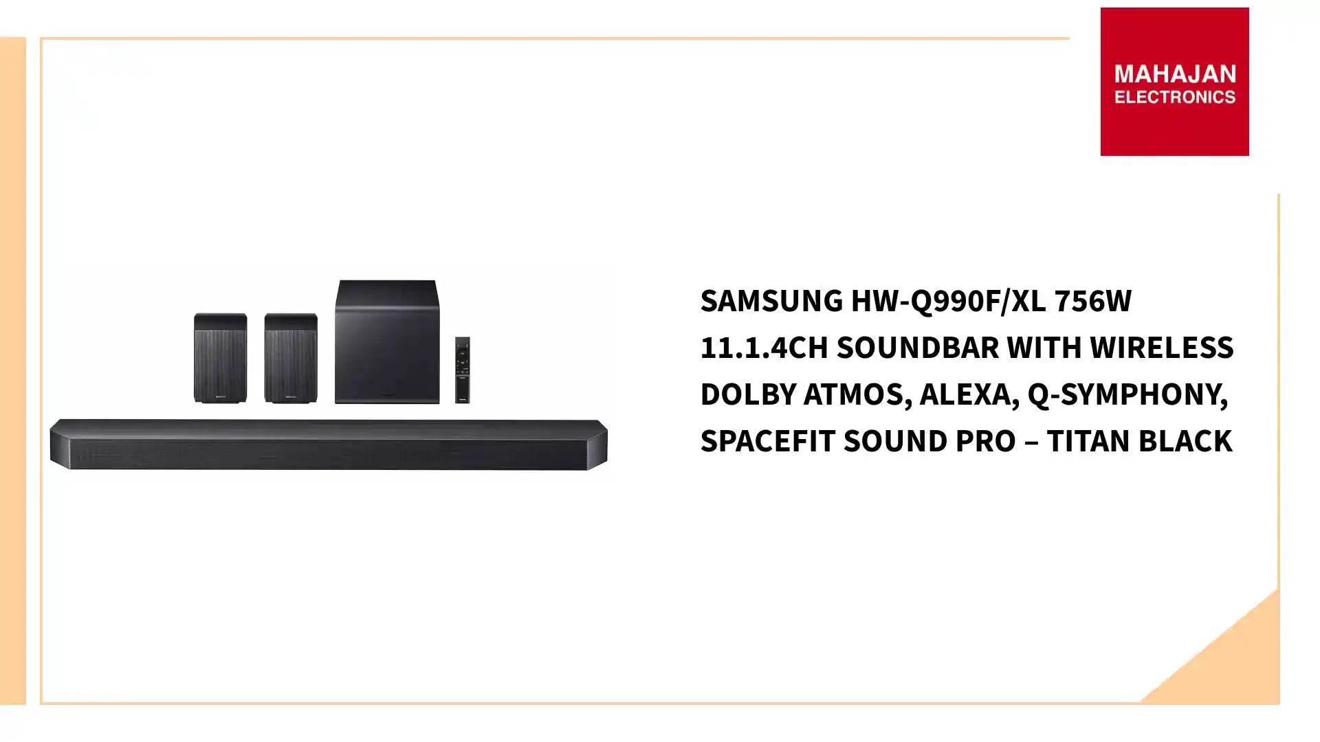 Samsung HW-Q990F/XL 756W 11.1.4ch Soundbar with Wireless Dolby Atmos, Alexa, Q-Symphony, SpaceFit Sound Pro – Titan Black by@Outfy