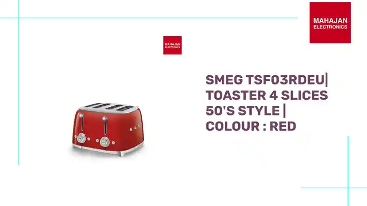 SMEG TSF03RDEU| Toaster 4 slices 50's Style | Colour : Red by@Outfy