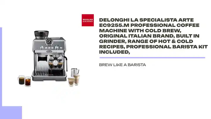 DeLonghi La Specialista Arte EC9255.M Professional Coffee Machine with Cold Brew, Original Italian Brand, Built In Grinder, Range of Hot & Cold Recipes, Professional Barista Kit Included, by@Outfy