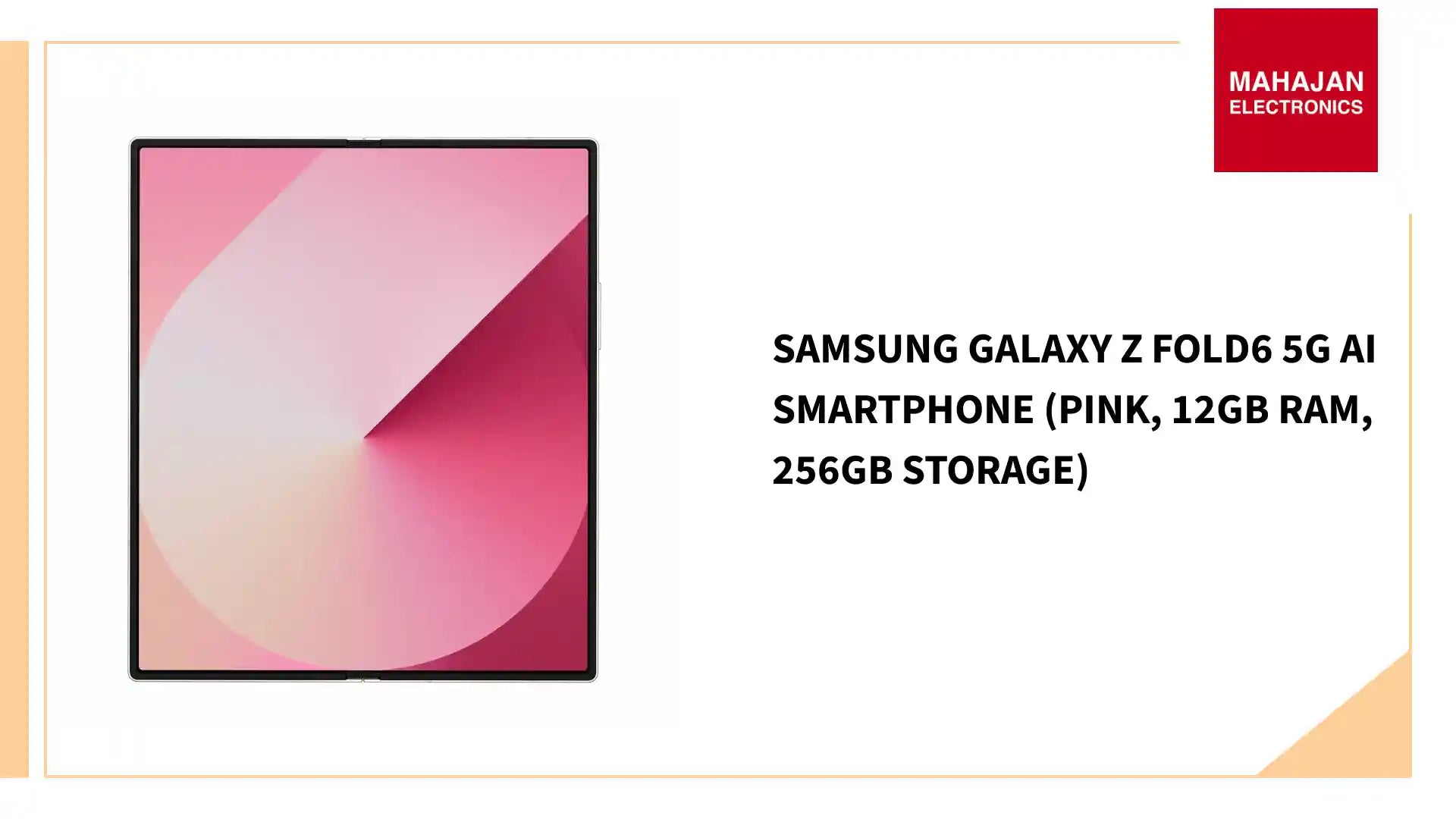 Samsung Galaxy Z Fold6 5G AI Smartphone (Pink, 12GB RAM, 256GB Storage) by@Outfy